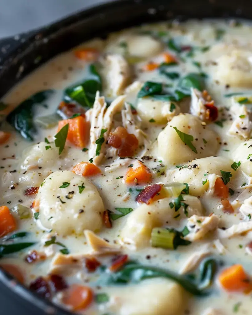 Creamy Crockpot Chicken Gnocchi Soup