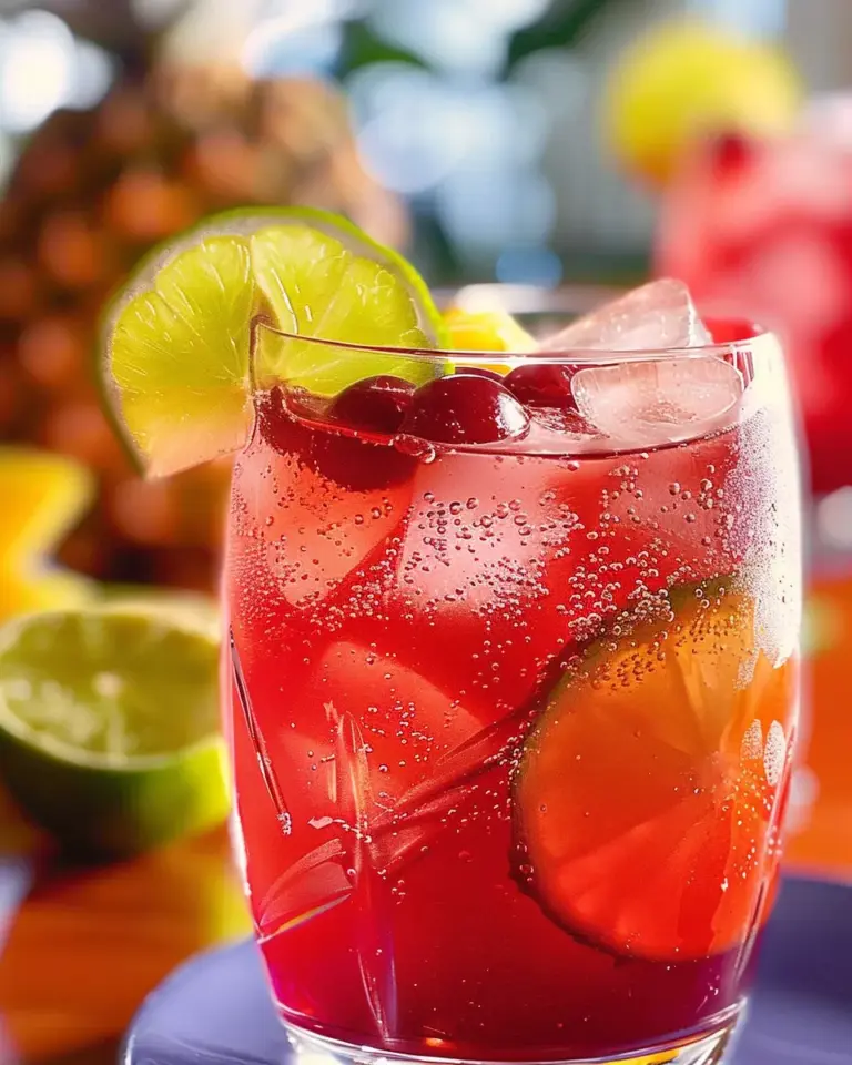 pineapple cranberry chrismas drink