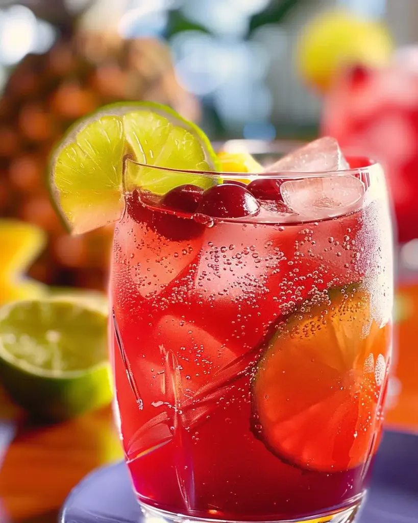 pineapple cranberry chrismas drink