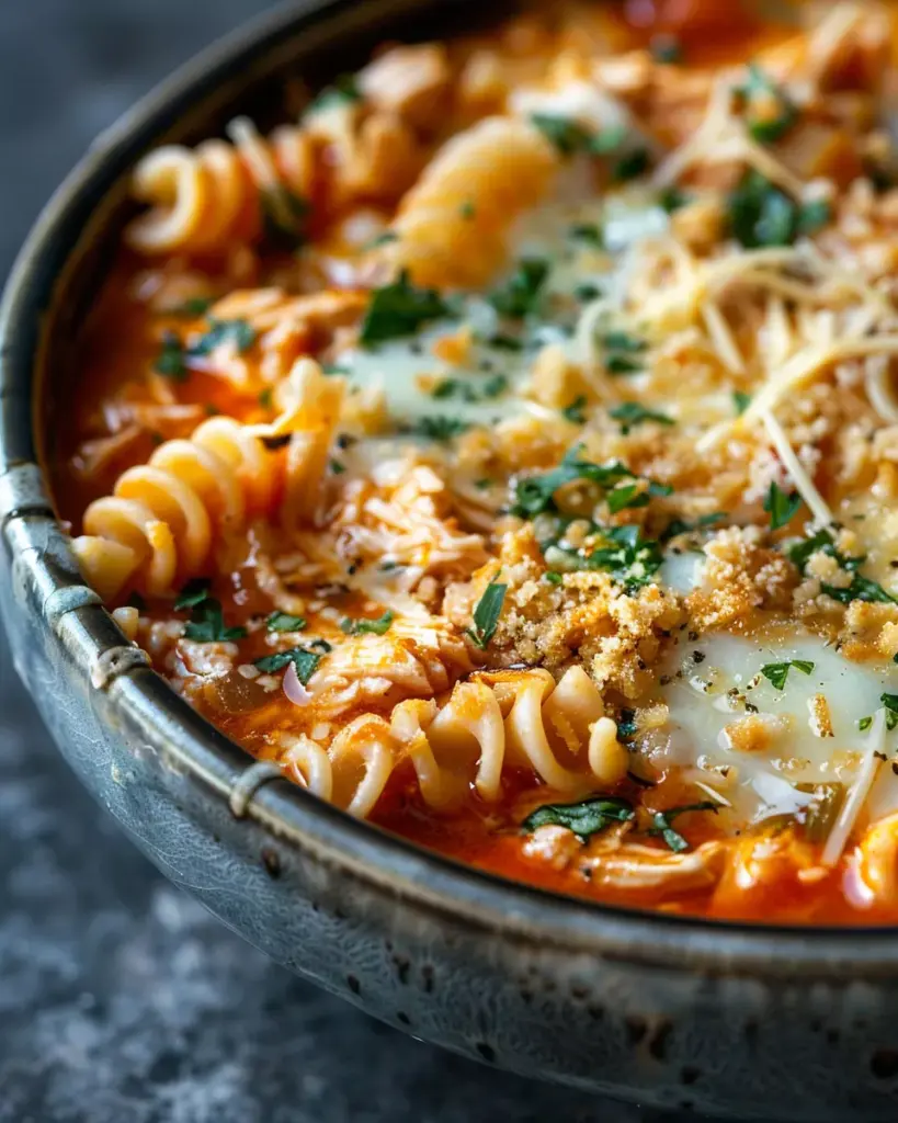 Crockpot Chicken Parmesan Soup