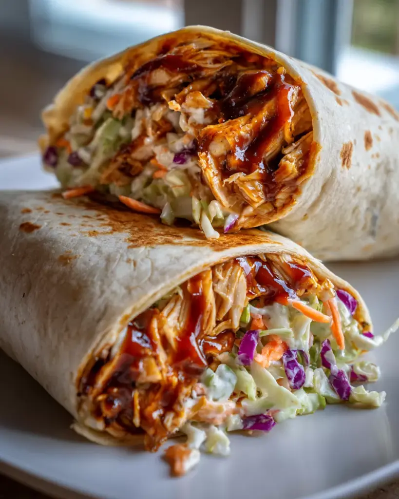 BBQ Chicken Coleslaw Wraps