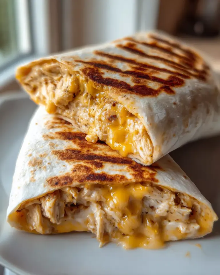 Cheesy Garlic Chicken Wraps