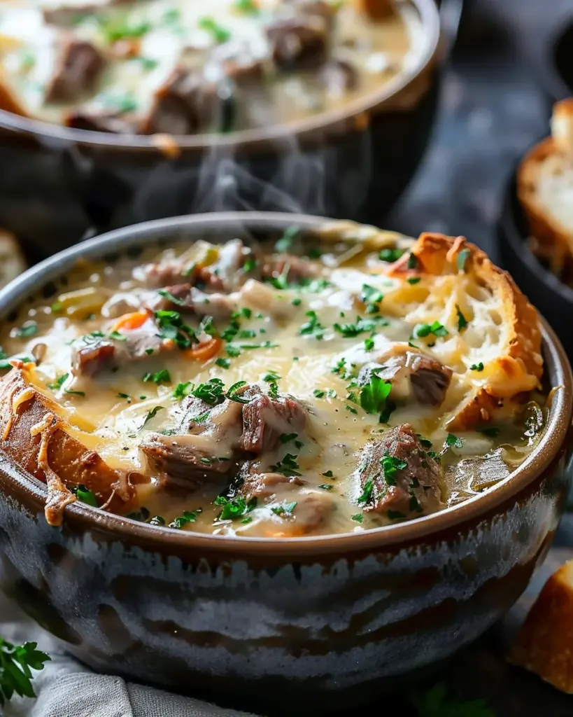 One-Pot Philly Cheesesteak Soup