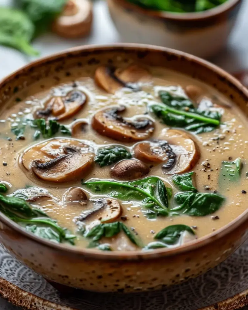 Creamy Mushroom & Spinach Soup