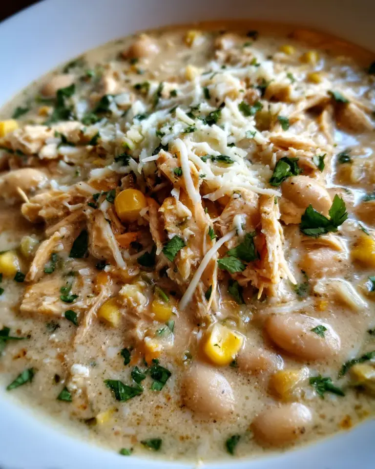 Creamy Crockpot White Chicken Chili