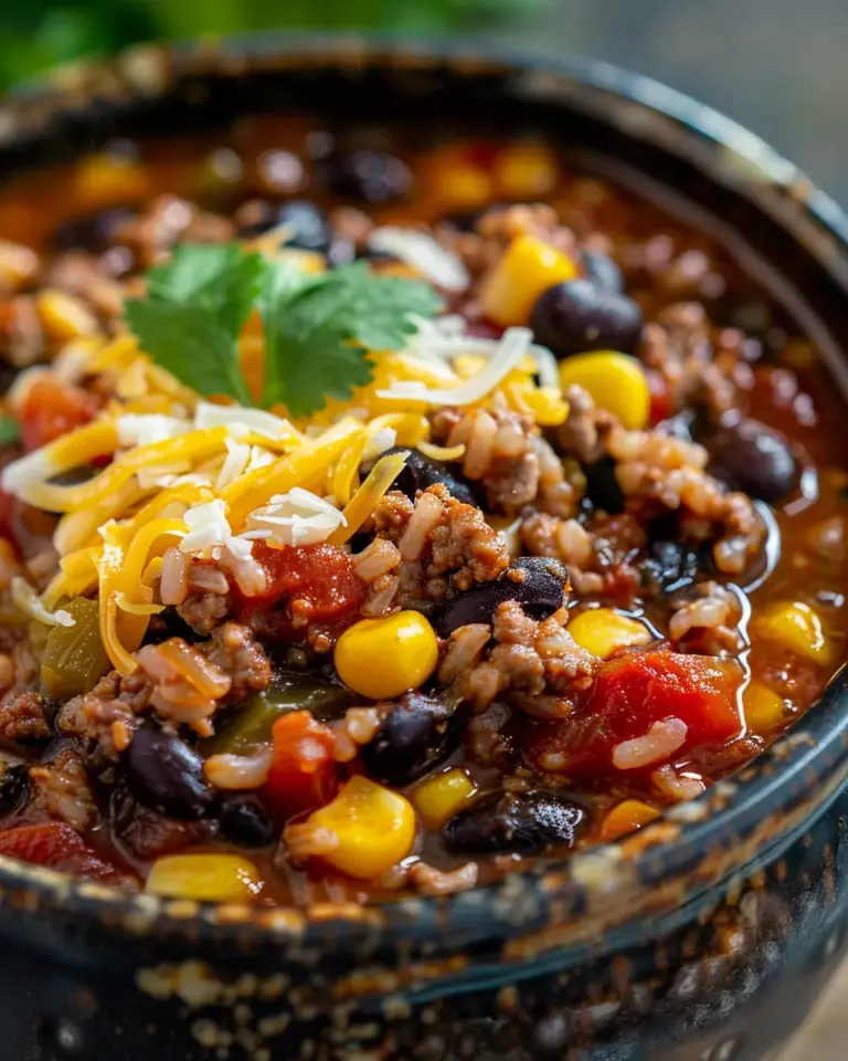 Crockpot Taco Rice Soup Recipe