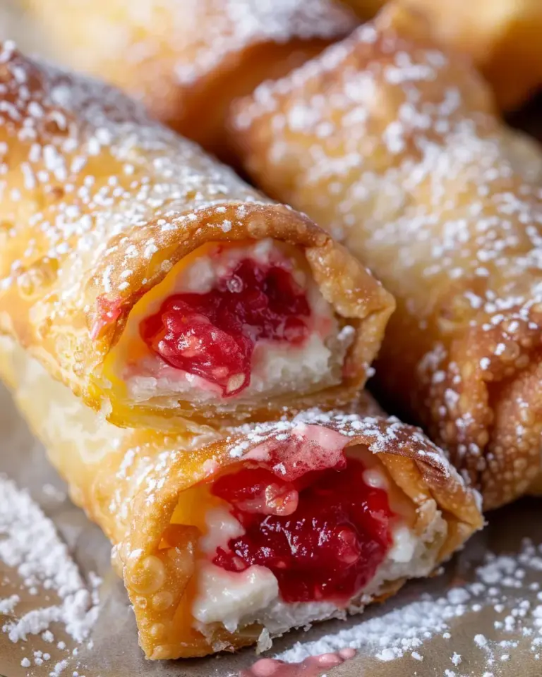 Strawberry Cheesecake Stuffed Eggrolls