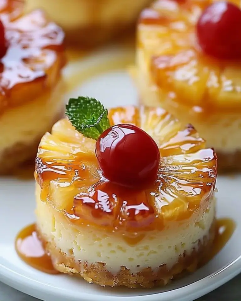 Mini Pineapple Upside-down Cheesecakes