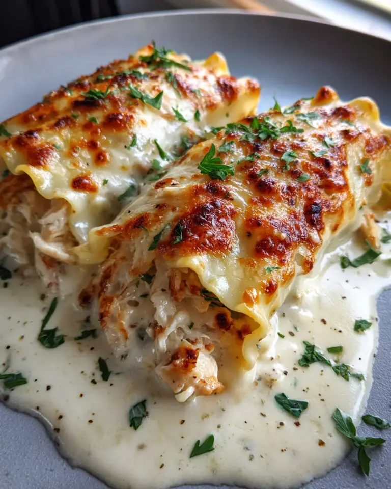 Chicken Alfredo Lasagna Rolls