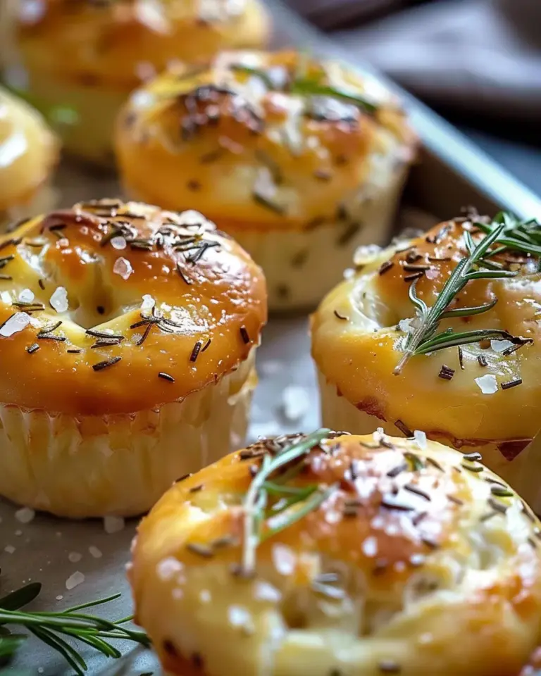 Easy Garlic Rosemary Focaccia Muffins