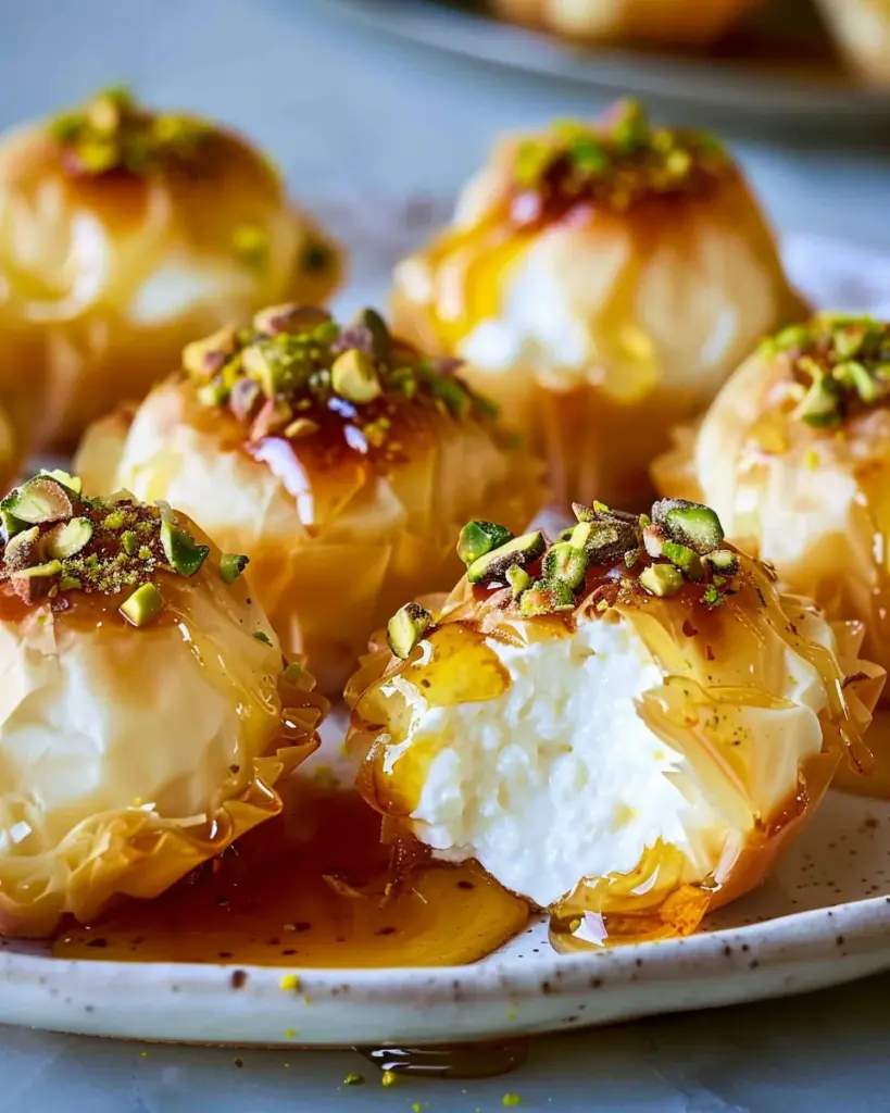 Ricotta Pistachio Honey Bites