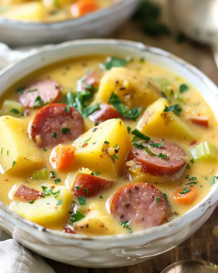 Cheesy Kielbasa Potato Soup