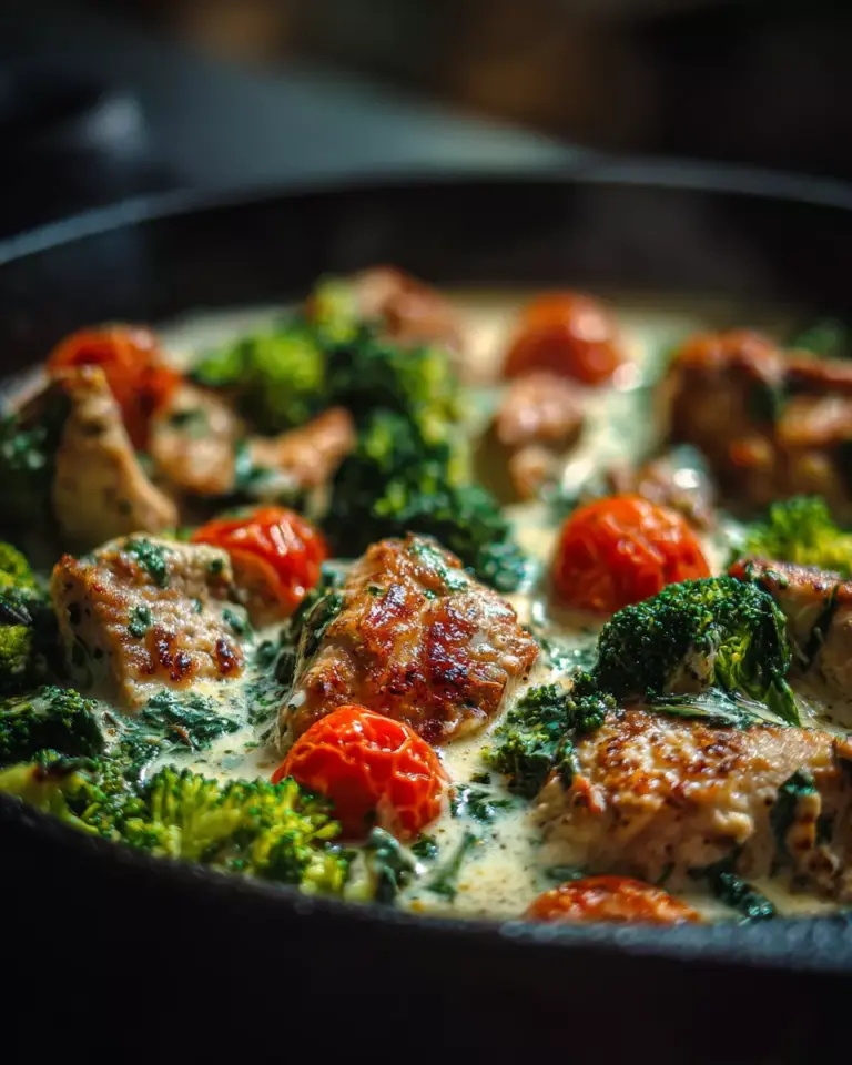 Garlic Chicken with Broccoli and Spinach