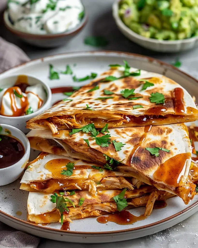 Hot Honey BBQ Chicken Quesadillas