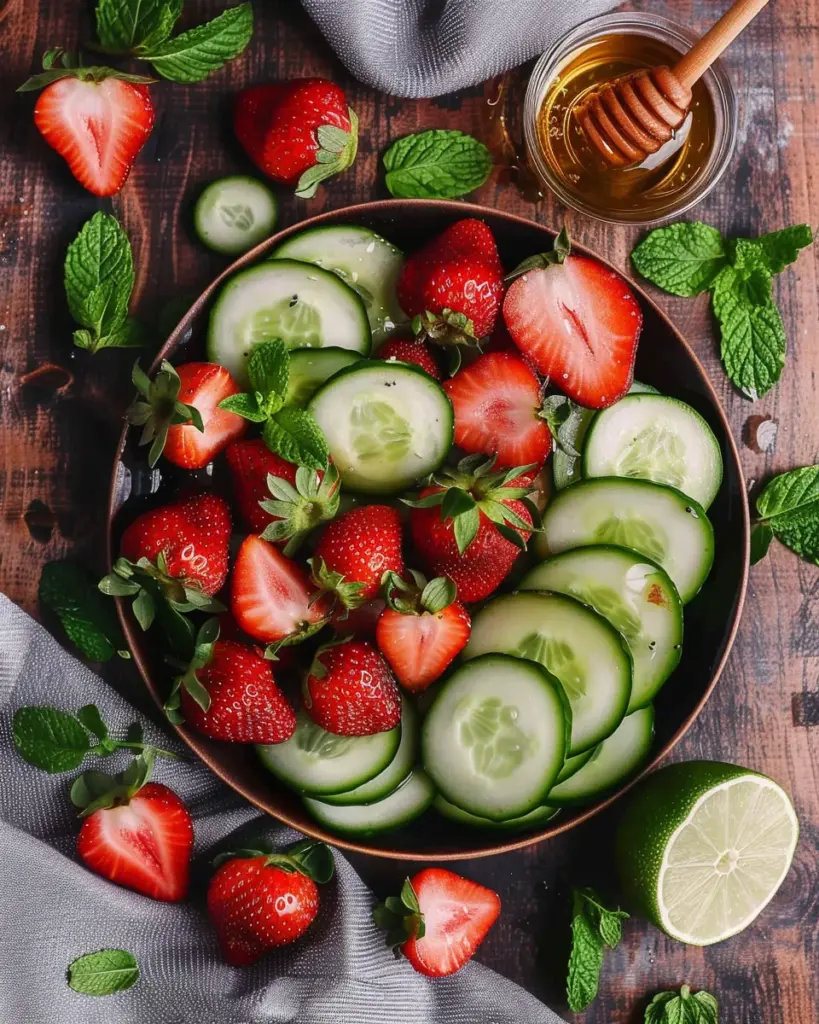 Cucumber Strawberry Salad (Just 6 Ingredients)
