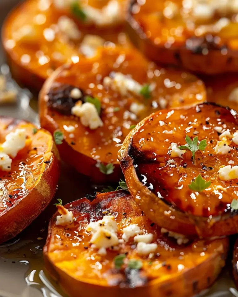Roasted Sweet Potato Rounds with Honey & Feta