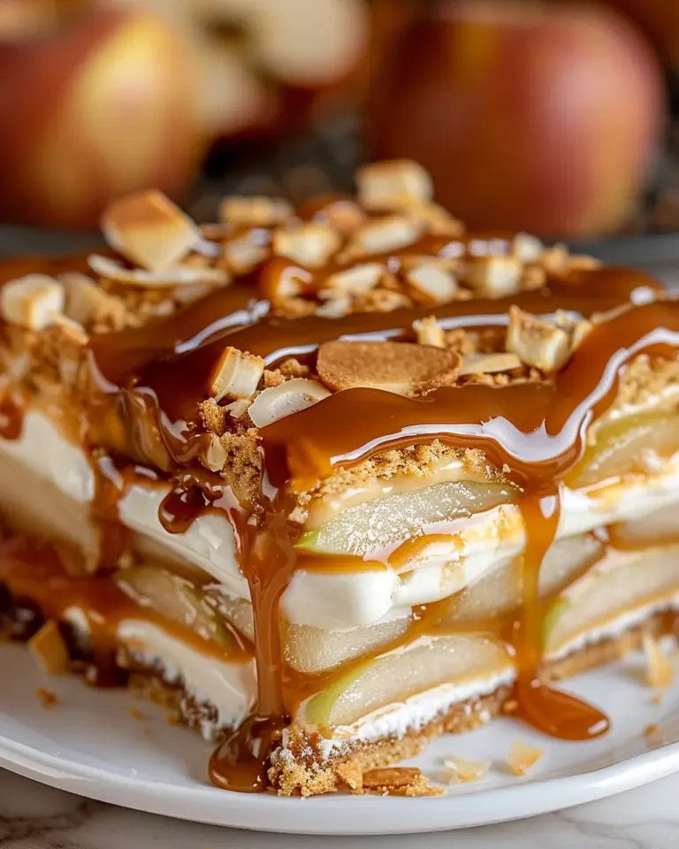 Caramel Apple Eclair Cake