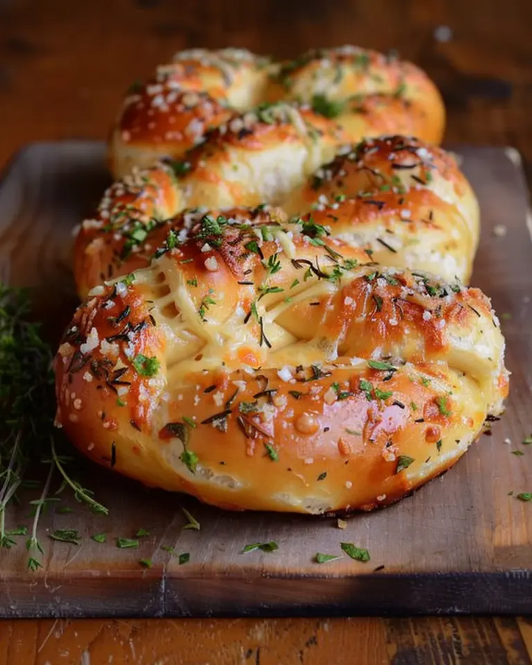 Mozzarella Stuffed Rosemary Parmesan Soft Pretzels