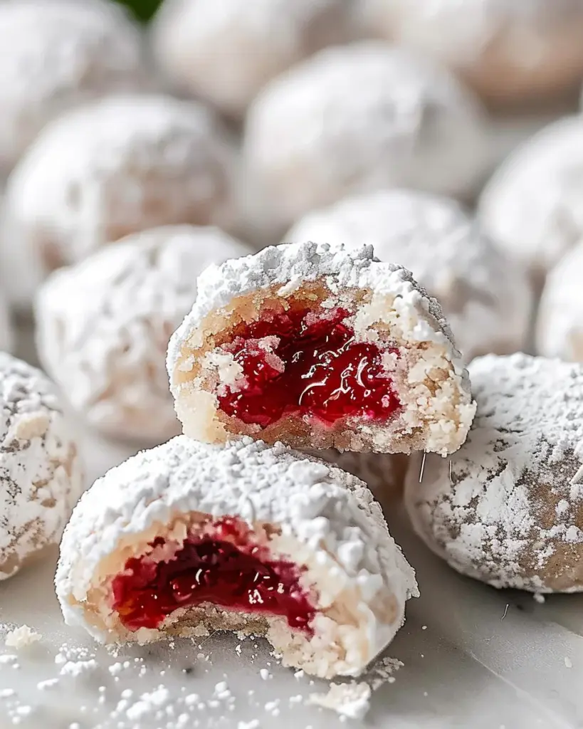 Raspberry Almond Snowball Cookies Delightful Easy Recipe