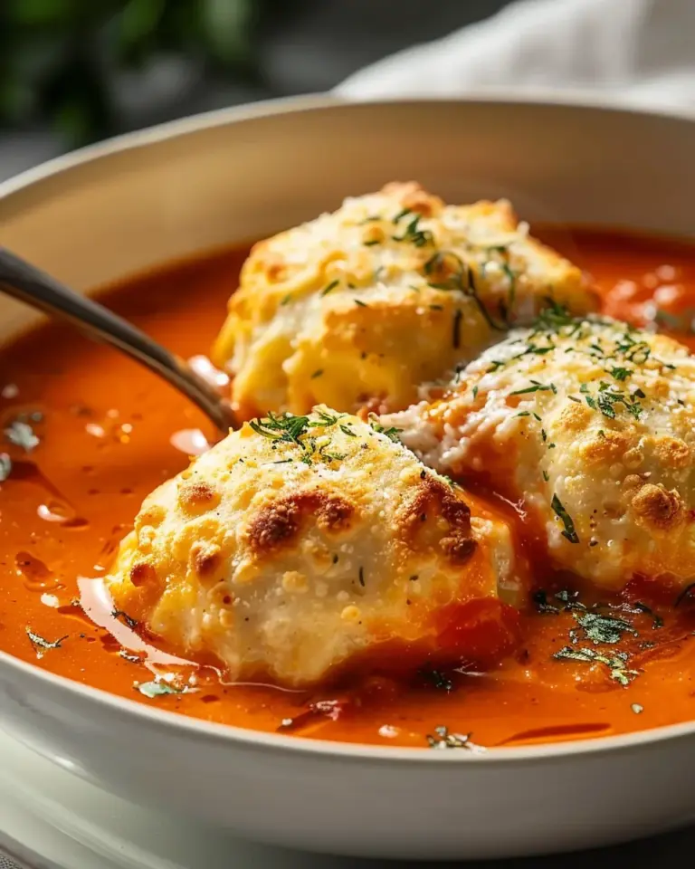 Tomato Soup with Cheddar Bay Dumplings