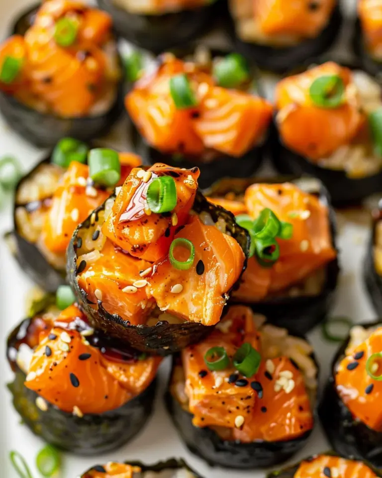 Easy Baked Salmon Sushi Cups (Viral Recipe)
