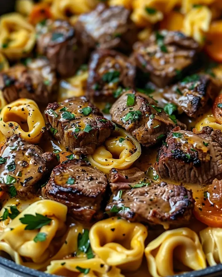 One-Pan Cowboy Butter Tortellini Steak Bites Recipe