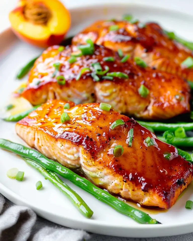 Bourbon Peach Glazed Salmon