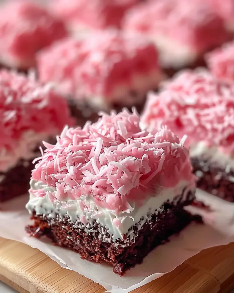 Pink Coconut Snowball Cake Bars