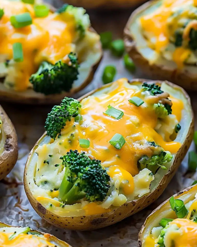 Broccoli Cheddar Twice Baked Potatoes