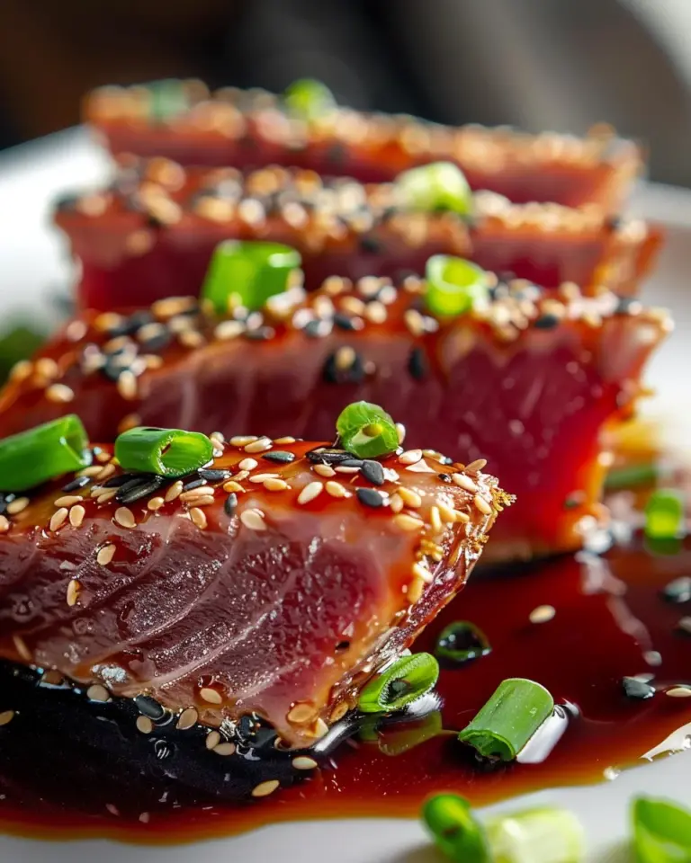 Seared Ahi Tuna with Soy-Ginger Glaze