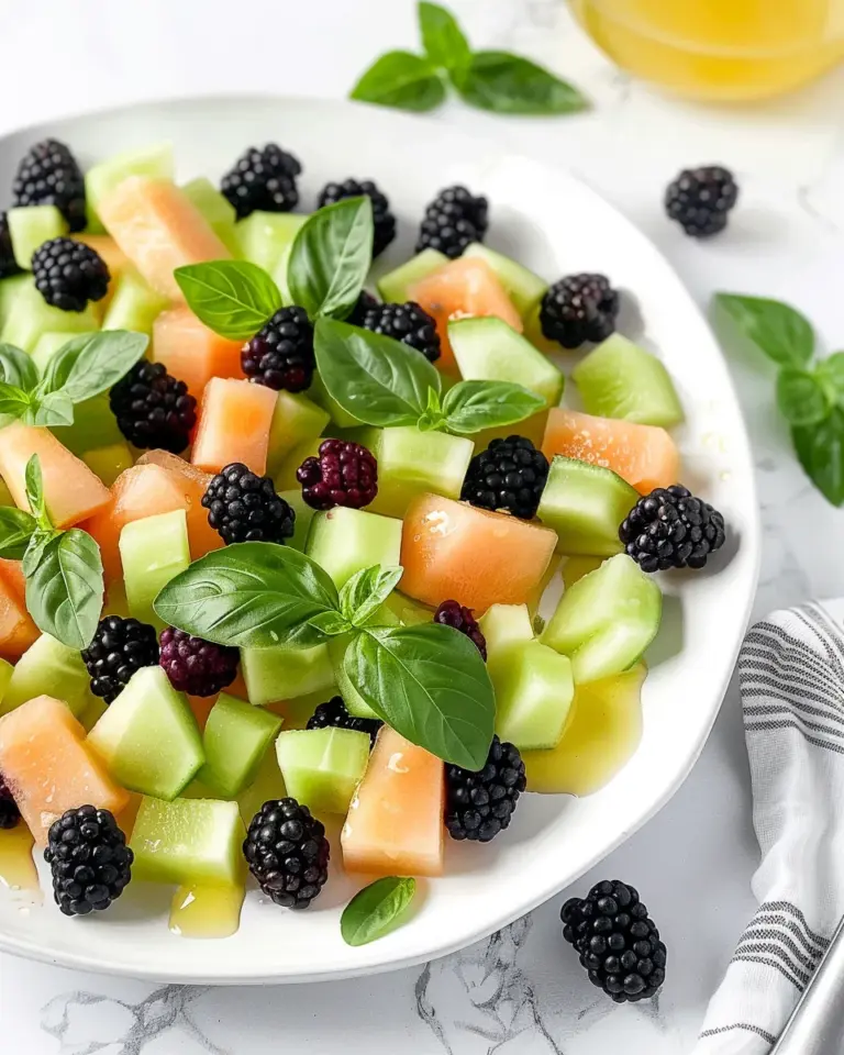 Blackberry Honeydew Salad with Basil