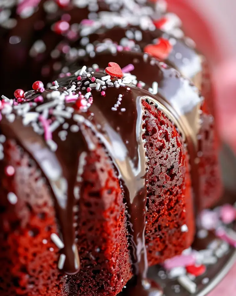 Red Velvet Bundt Cake w/Kahlua Ganache