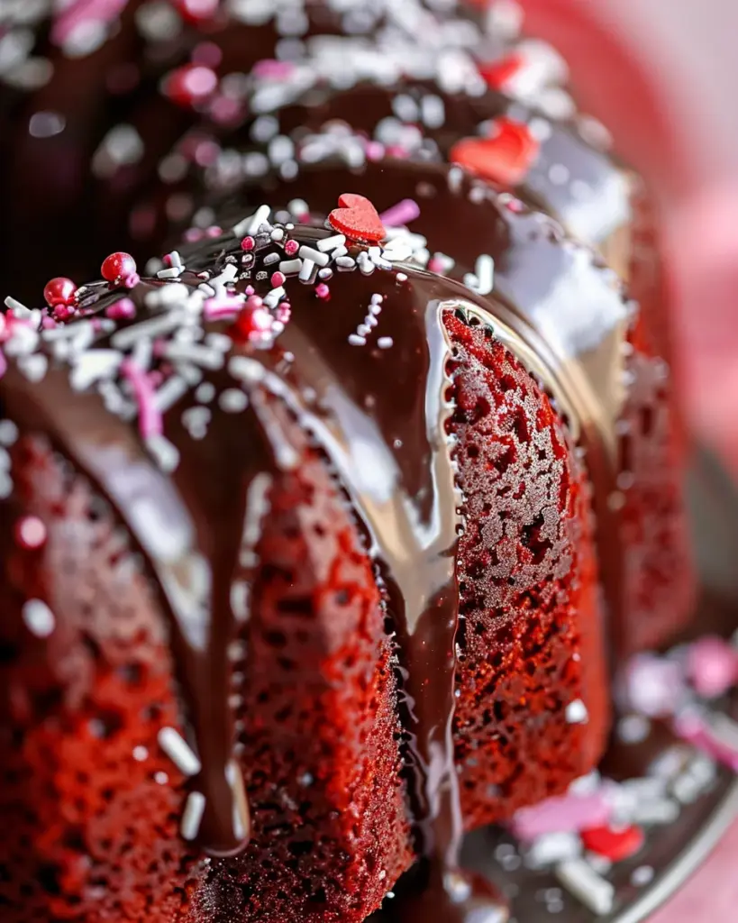 Red Velvet Bundt Cake w/Kahlua Ganache