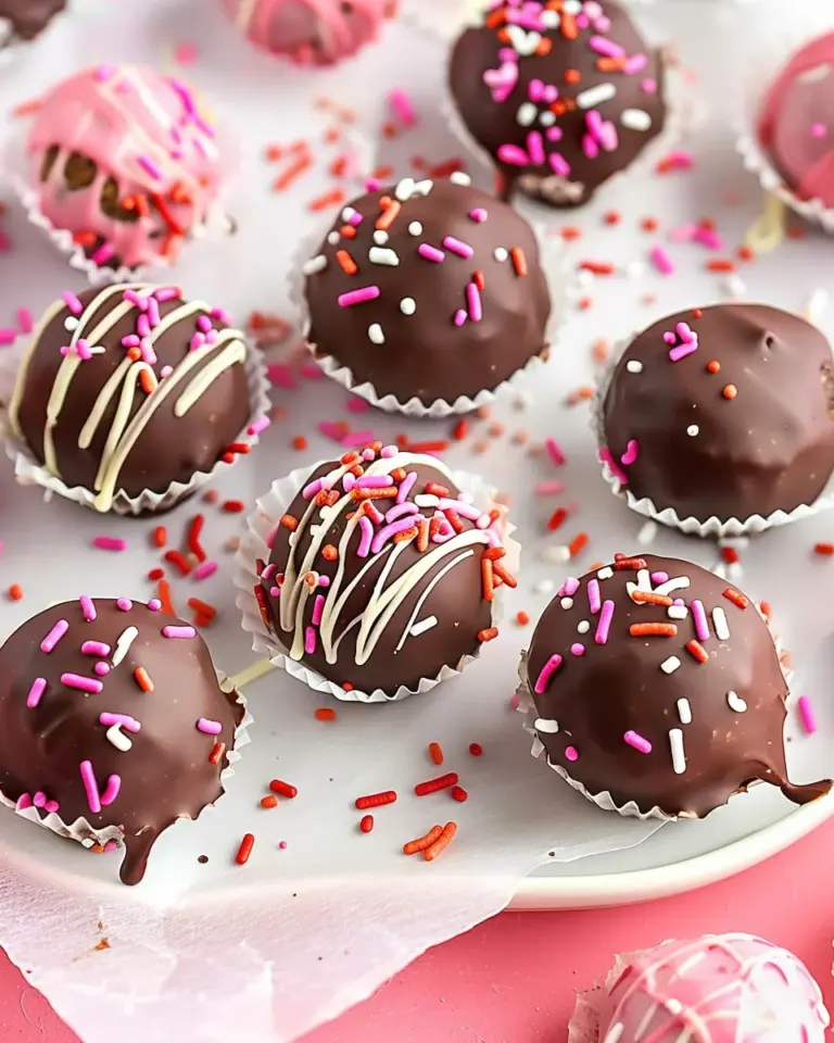 Chocolate Covered Strawberry Cake Balls