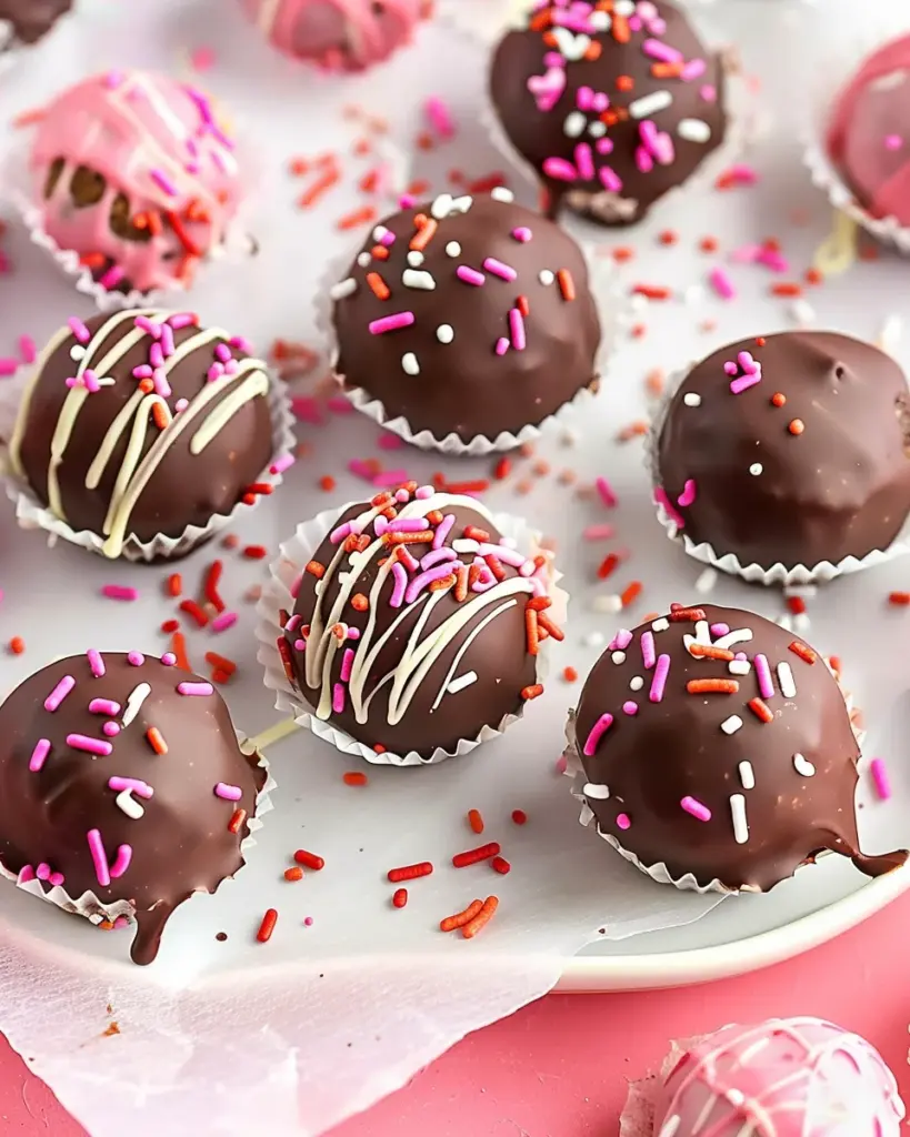 Chocolate Covered Strawberry Cake Balls