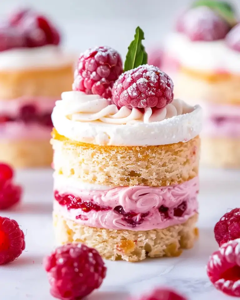 Raspberry Vanilla Mini Cakes