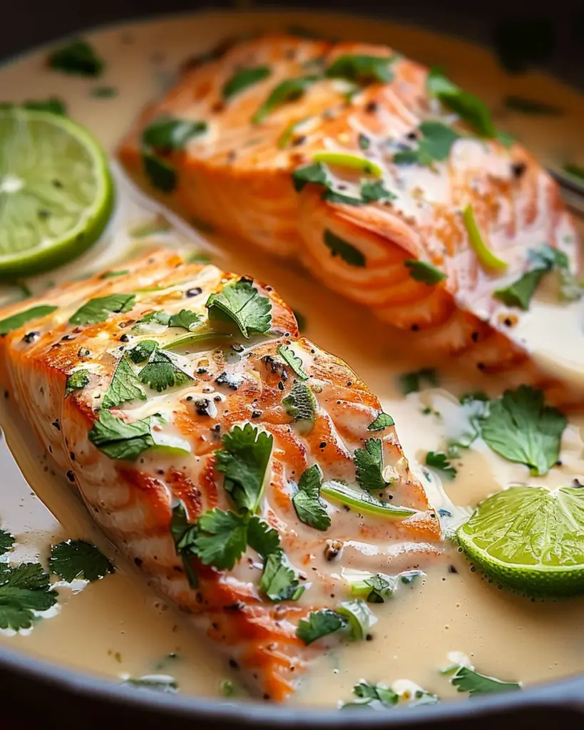 Poached Salmon in Coconut Lime Sauce