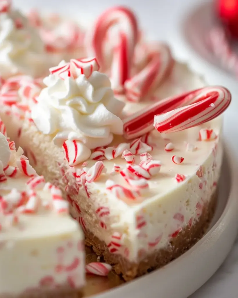 Candy Cane No Bake Cheesecake