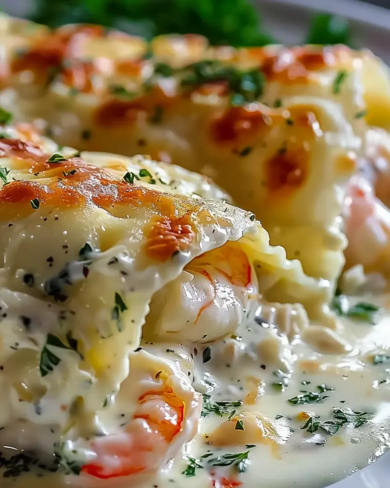 Shrimp Crab Alfredo Roll Ups