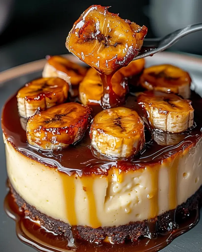 Caramelized Banana Cheesecake with Rum Glaze