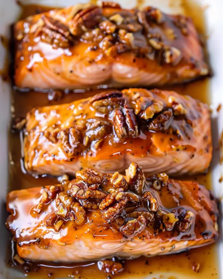 Maple Pecan Glazed Salmon