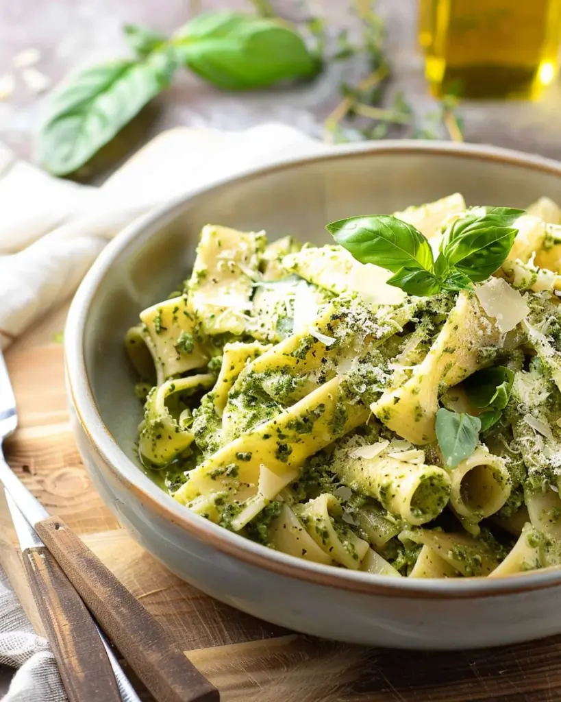 Easy Pesto and Ricotta Pasta (Gluten-Free, Nut-Free)