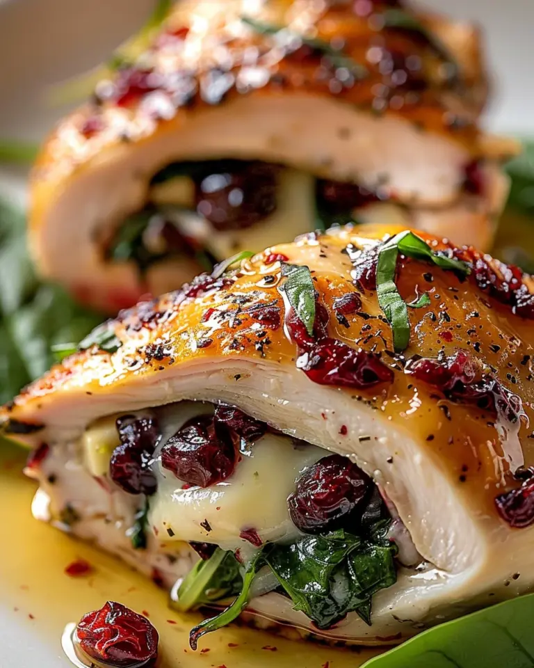 Cranberry & Spinach Stuffed Chicken with Brie