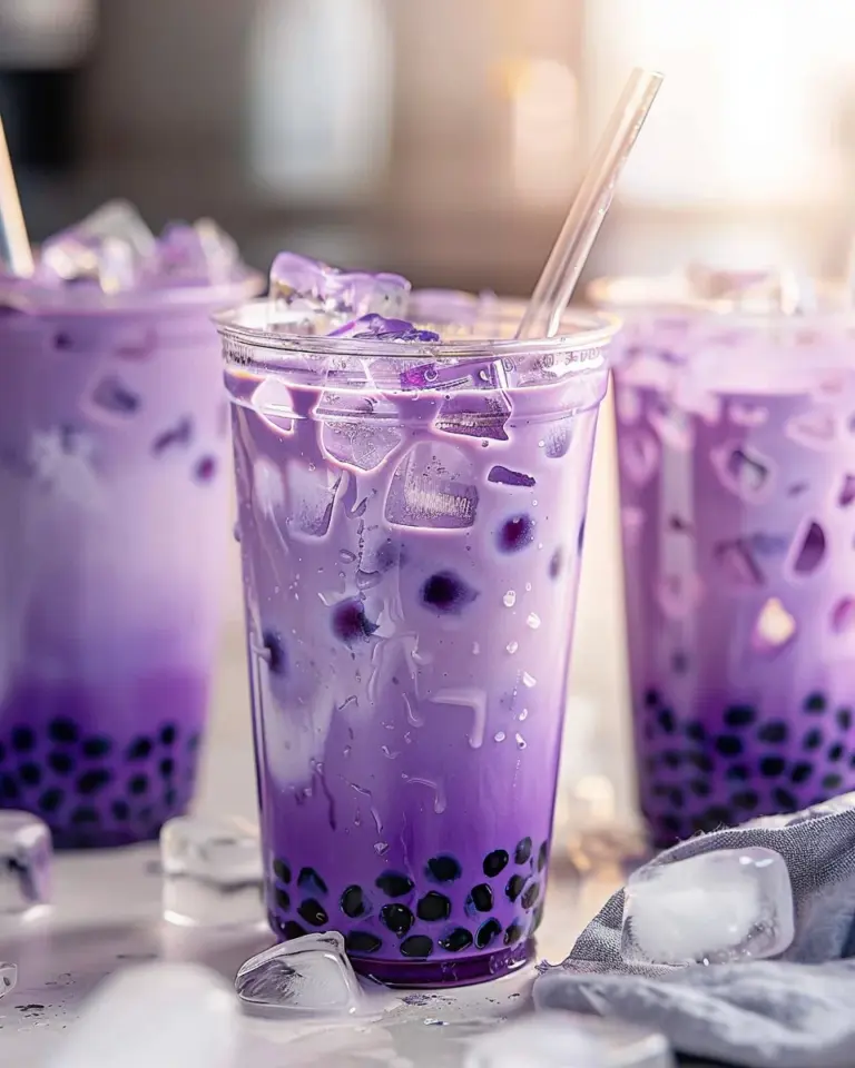 Ube milk tea (Ube bubble tea)