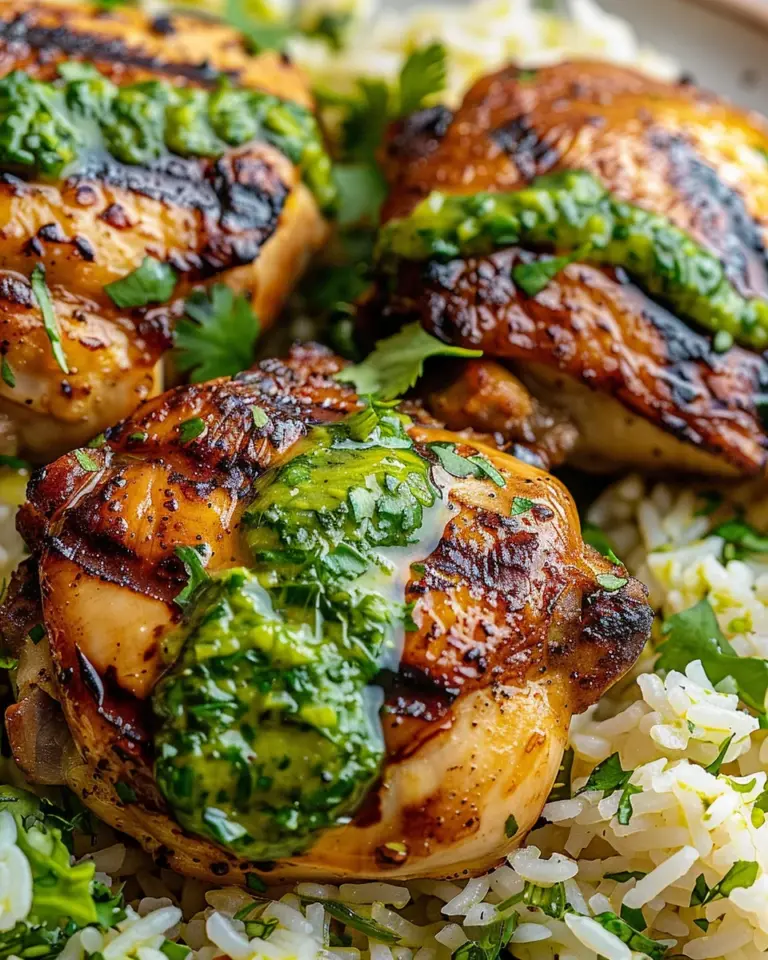 Peruvian Chicken and Rice with Green Sauce