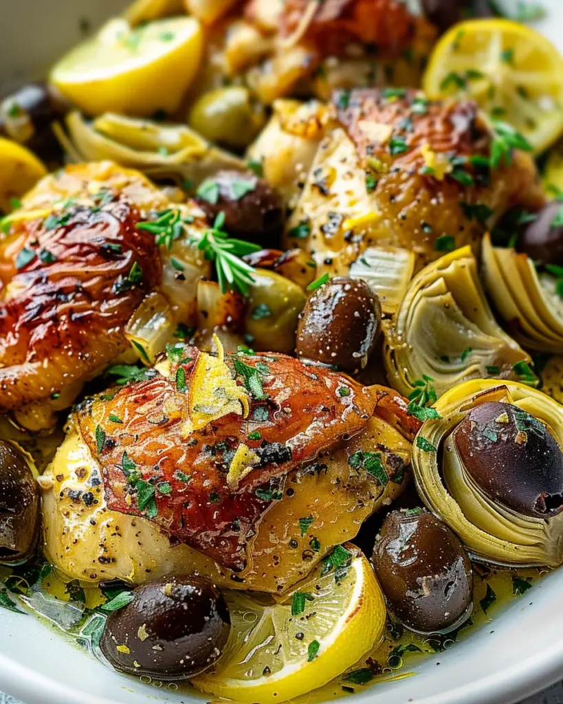 Mediterranean Lemon Chicken with Artichokes & Olives