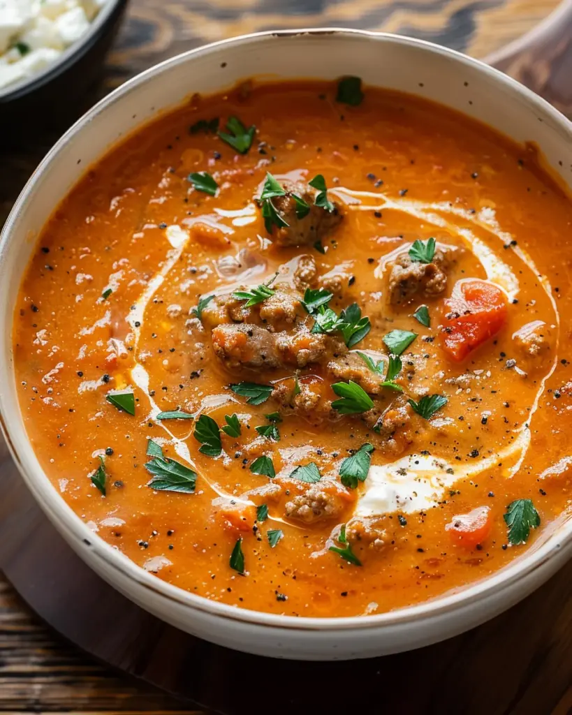 Sausage & Tomato Cream Cheese Soup