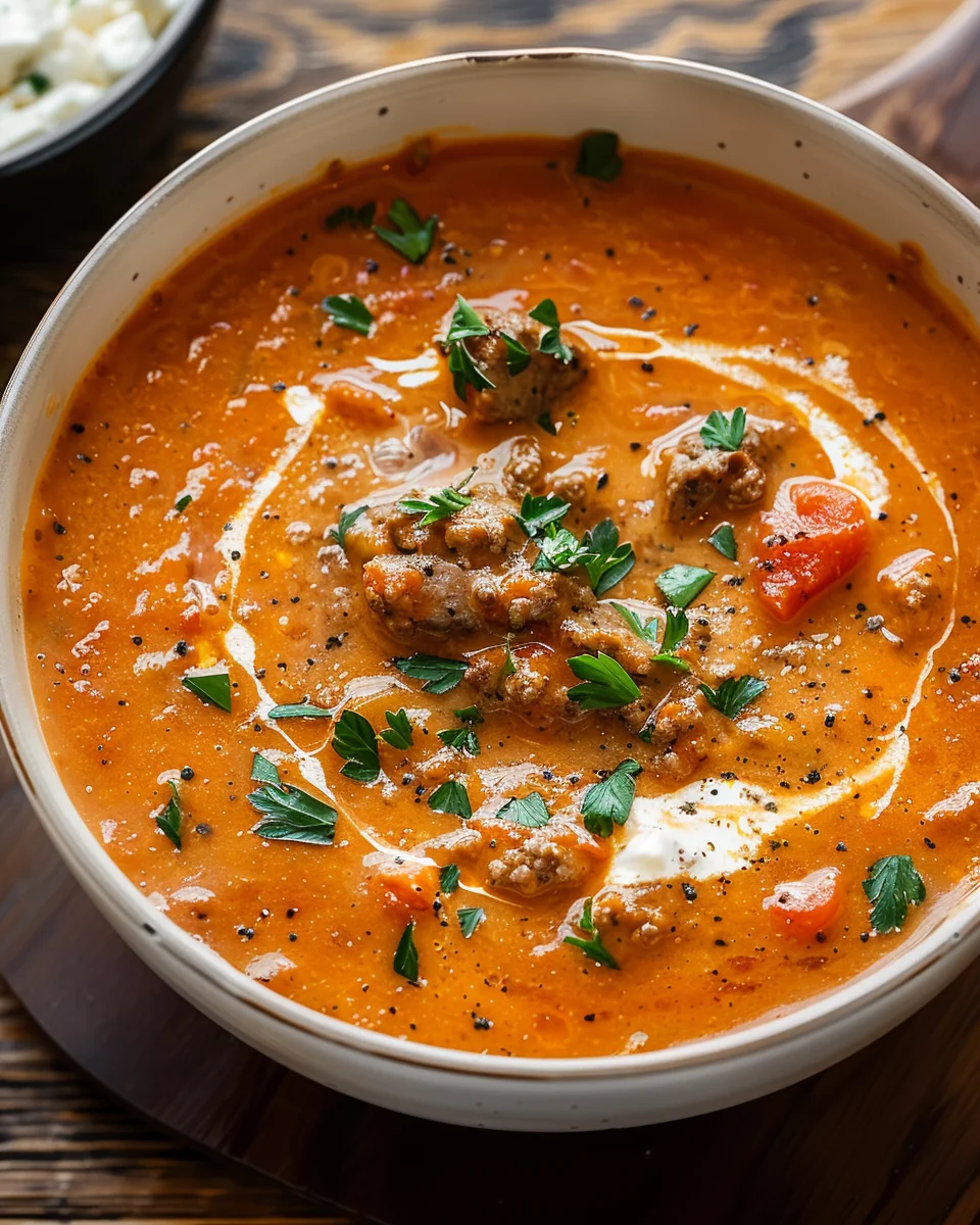 Sausage & Tomato Cream Cheese Soup