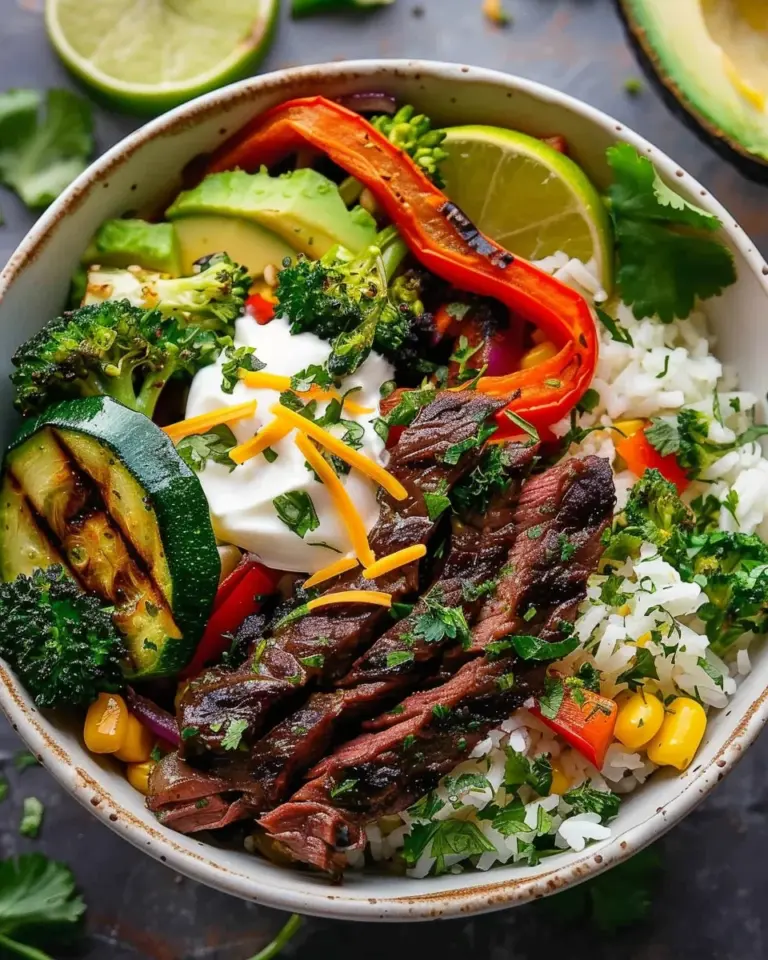 Easy Smoky Steak Bowl with Veggies and Rice
