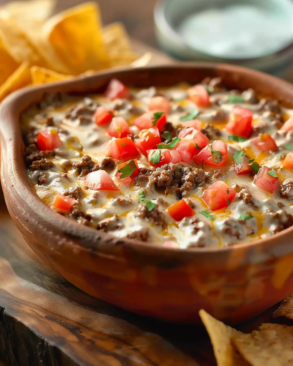 Spicy Rotel Dip with Ground Beef
